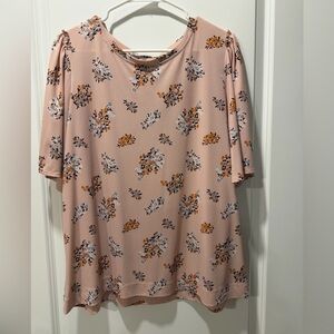 Worthington Floral Blouse in Pink and Orange